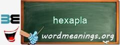 WordMeaning blackboard for hexapla